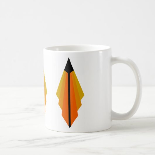 Art Deco Muster 3 in Orange Kaffeetasse (Rechts)