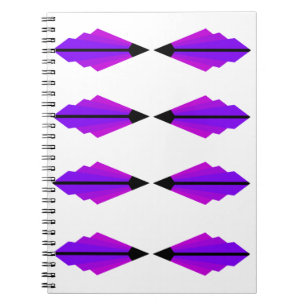 Art Deco Muster 3 in Puri und Schwarz Notizblock