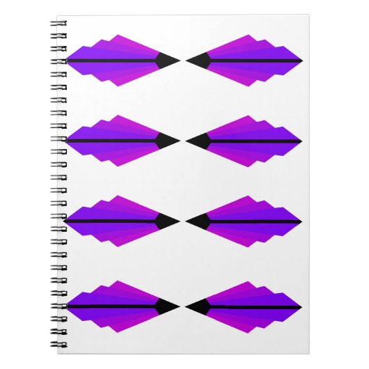Art Deco Muster 3 in Puri und Schwarz Notizblock (Vorderseite)