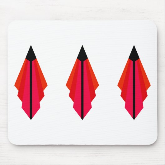 Art Deco Muster 3 in Rot Mousepad (Vorne)
