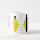 Art-Deco-Muster 3 in Zitrone und Limon Kaffeetasse (Vorderseite Links)