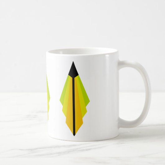 Art-Deco-Muster 3 in Zitrone und Limon Kaffeetasse (Rechts)