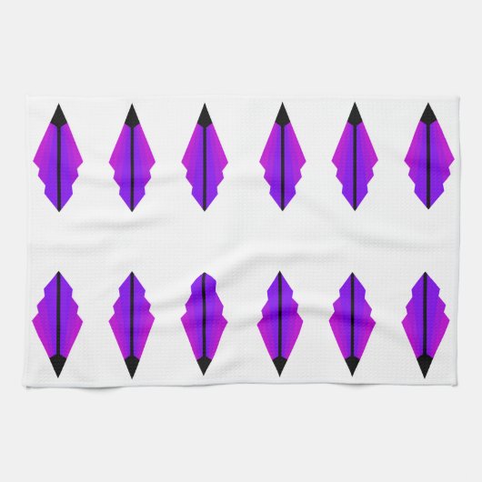 Art Deco Muster 3b in Lila Teetuch Geschirrtuch (Horizontal)
