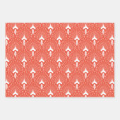 Art Deco Muster auf orange, grün und lila Geschenkpapier Set (Vorderseite 2)