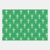 Art Deco Muster auf orange, grün und lila Geschenkpapier Set (Vorderseite)