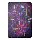 Art-Deco-Muster - bordeauxfarbene abstrakte Blätte Badematte (Vorderseite Vertikal)