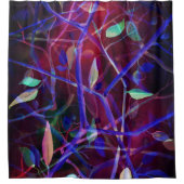 Art-Deco-Muster - bordeauxfarbene abstrakte Blätte Duschvorhang (Vorderseite)