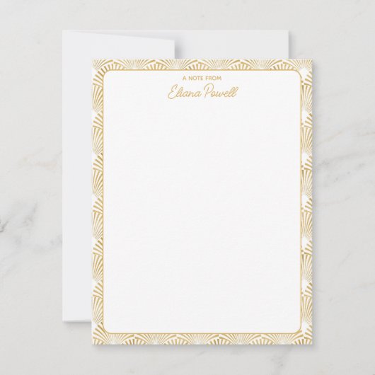 Art Deco Muster Elegante Gatsby Custom Stationery Mitteilungskarte (Vorderseite)