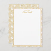 Art Deco Muster Elegante Gatsby Custom Stationery Mitteilungskarte (Vorne/Hinten)