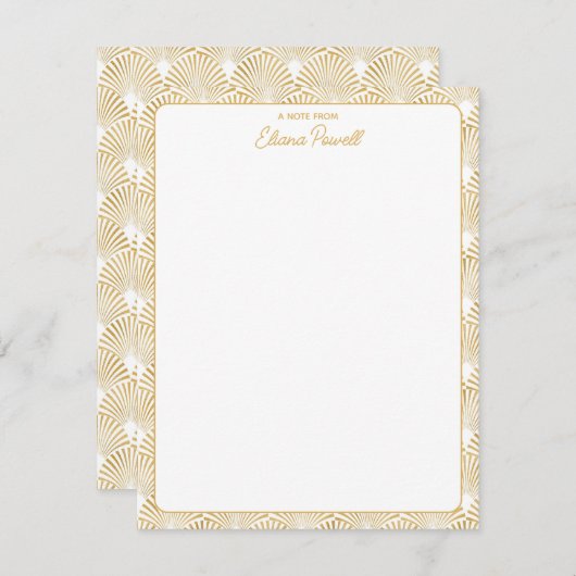Art Deco Muster Elegante Gatsby Custom Stationery Mitteilungskarte (Vorne/Hinten)