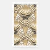 Art Deco Muster Gold Elfenbein Serviette (Vorderseite)