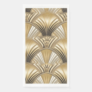 Art Deco Muster Gold Elfenbein Serviette