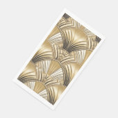 Art Deco Muster Gold Elfenbein Serviette (Ecke)