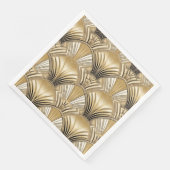 Art Deco Muster Gold Elfenbein Serviette (Ecke)