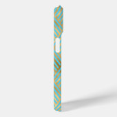 Art Deco Muster, Gold & Light Blue, Name des Skrip Case-Mate iPhone Hülle (Rückseite / Rechts)