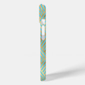 Art Deco Muster, Gold & Light Blue, Name des Skrip Case-Mate iPhone Hülle (Rückseite / Links)