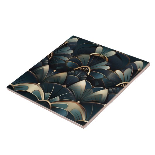 Art-Deco-Muster, Golddetails, Featherdesign Fliese (Seite)