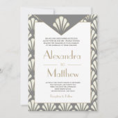 Art Deco Muster Hochzeit Roaring Zwanziger Vintag Einladung (Vorderseite)