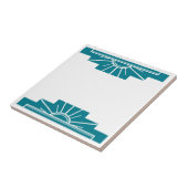 Art Deco Muster in Aquamarin Fliese (Seite)