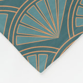 Art-Déco-Muster in aquamariner Farbe Fleecedecke (Ecke)