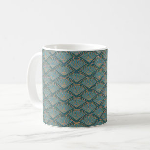 Art-Déco-Muster in aquamariner Farbe Kaffeetasse