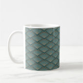 Art-Déco-Muster in aquamariner Farbe Kaffeetasse (Links)
