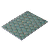 Art-Déco-Muster in aquamariner Farbe Notizblock (Linke Seite)