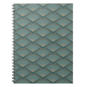 Art-Déco-Muster in aquamariner Farbe Notizblock