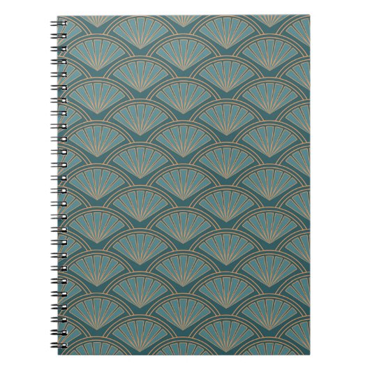 Art-Déco-Muster in aquamariner Farbe Notizblock (Vorderseite)