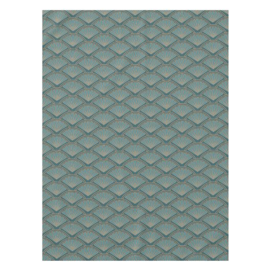 Art-Déco-Muster in aquamariner Farbe Tischdecke (Vorderseite)