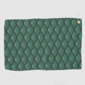 Art-Déco-Muster in aquamariner grüner Farbe Golfhandtuch (Horizontal)