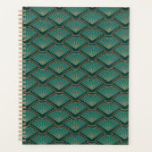 Art-Déco-Muster in aquamariner grüner Farbe Planer (Vorderseite)
