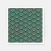 Art-Déco-Muster in aquamariner grüner Farbe Serviette (Vorderseite)
