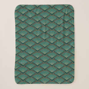 Art-Déco-Muster in aquamariner grüner Farbe Sherpadecke