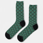 Art-Déco-Muster in aquamariner grüner Farbe Socken (Linkes Detail)