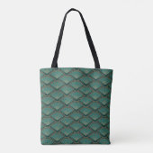 Art-Déco-Muster in aquamariner grüner Farbe Tasche (Rückseite)
