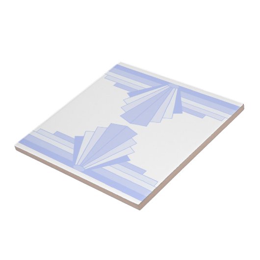 Art-Déco-Muster in Blau Fliese (Seite)