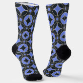 Art-Deco-Muster in Blau und Schwarz Socken (Gewinkelt)