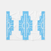 Art Deco Muster in Blautönen Fleecedecke (Vorderseite (Horizontal))
