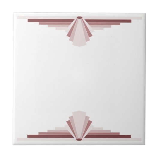 Art Deco Muster in Braun Fliese (Vorderseite)