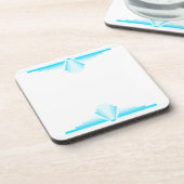 Art Deco Muster in Bright Blue Getränkeuntersetzer (Linke Seite)