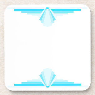 Art Deco Muster in Bright Blue Getränkeuntersetzer