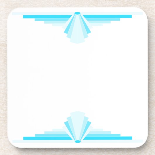 Art Deco Muster in Bright Blue Getränkeuntersetzer (Vorderseite)