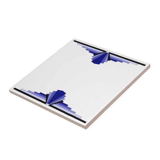 Art Deco Muster in Deep Blue Fliese (Seite)