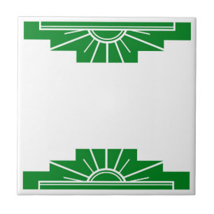 Art Deco Muster in Deep Green Fliese
