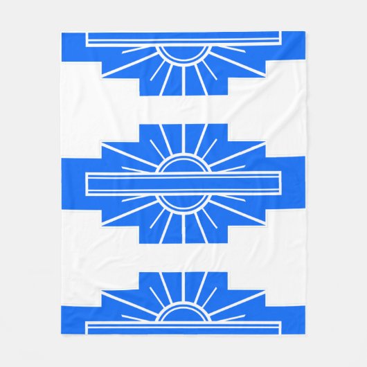 Art Deco Muster in der Blues Fleecedecke (Vorderseite)