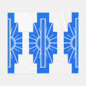 Art Deco Muster in der Blues Fleecedecke (Vorderseite (Horizontal))