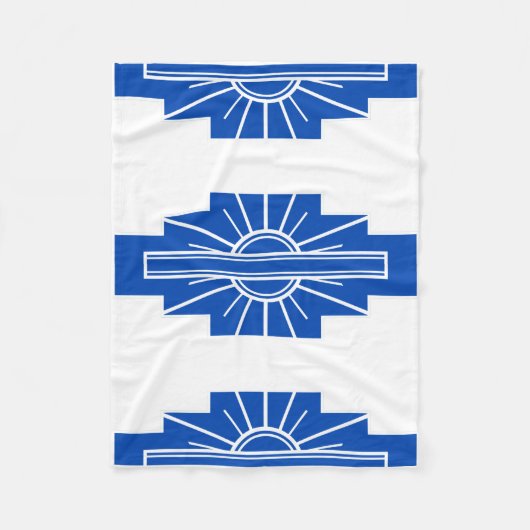 Art Deco Muster in der Blues Fleecedecke (Vorderseite)