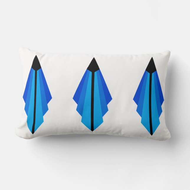 Art Deco Muster in der Blues Lendenkissen (Vorderseite)
