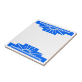 Art Deco Muster in fett Blau Fliese (Seite)